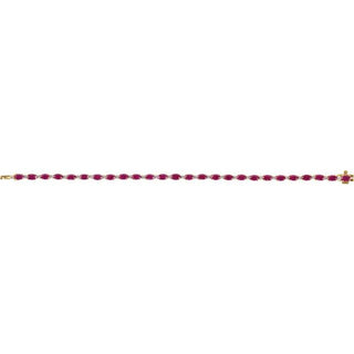 14K Yellow Lab-Grown Ruby & 5/8 CTW Lab-Grown Diamond Line 7" Bracelet
