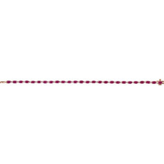 14K Rose Lab-Grown Ruby & 5/8 CTW Lab-Grown Diamond Line 7" Bracelet