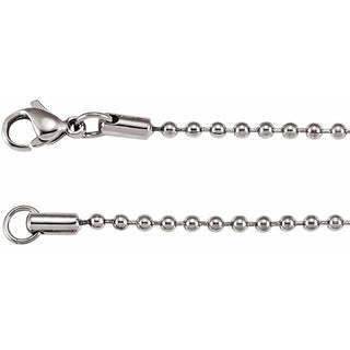 Stainless Steel 2.4 mm Hollow Bead 28" Chain
