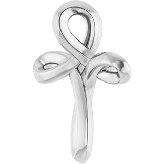 14K White Freeform Cross Pendant