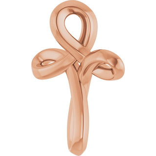 14K Rose Freeform Cross Pendant