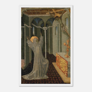 Kneeling Saint Before the Crucifix Framed Print - view 2