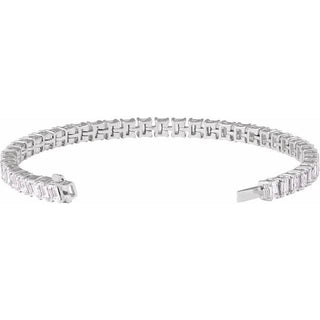 14K White 10 1/2 CTW Lab-Grown Diamond Line 7" Bracelet