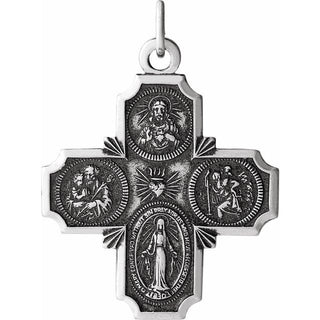 Sterling Silver 18x18 mm Four-Way Cross Medal  