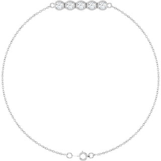 14K White 1/2 CTW Lab-Grown Diamond Five-Stone Line  7" Bracelet 