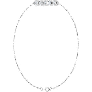 Sterling Silver 1/2 CTW Lab-Grown Diamond Five-Stone Line  7" Bracelet 