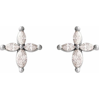 Platinum 1/3 CTW Natural Diamond Cross Earrings 