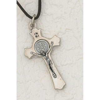6-pack - Saint Benedict Silver Tone Clover Crucifix