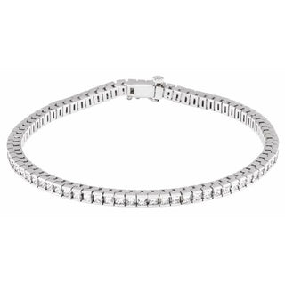 14K White 3 9/10 CTW Natural Diamond Line 7 1/4" Bracelet