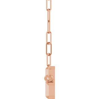 14K Rose Sideways Cross 18" Necklace