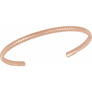 14K Rose Cuff 7" Bracelet