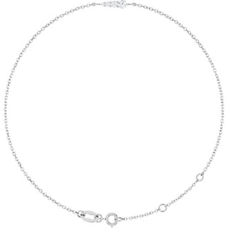 14K White 1/10 Natural Diamond Graduated 6 1/2-7 1/2" Bracelet
