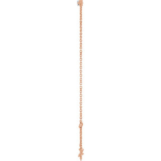 14K Rose 1/10 Natural Diamond Graduated 6 1/2-7 1/2" Bracelet