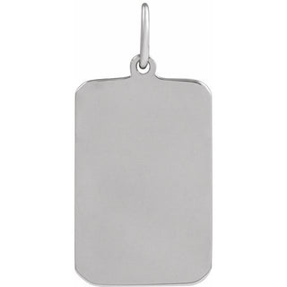 14K White Cross Dog Tag Pendant