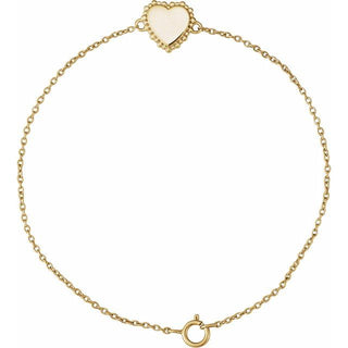 14K Yellow Heart 7" Bracelet