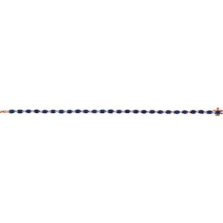14K Rose Lab-Grown Blue Sapphire & 5/8 CTW Lab-Grown Diamond Line 7" Bracelet