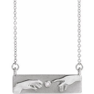 Sterling Silver .0075 CTW Natural Diamond Creation of Adam 18" Necklace