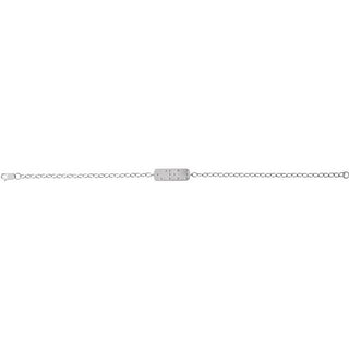 14K White Reversible Love Braille 7" Bracelet
