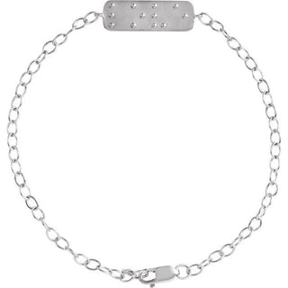 Sterling Silver Reversible Love Braille 7" Bracelet