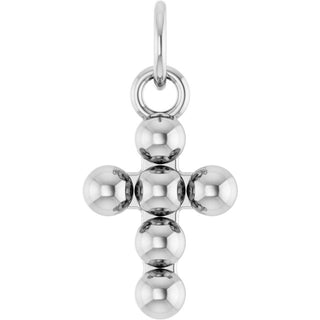Platinum Beaded Cross Pendant