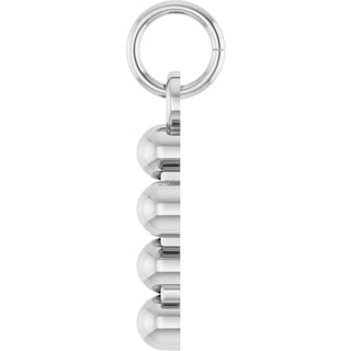 Platinum Beaded Cross Pendant