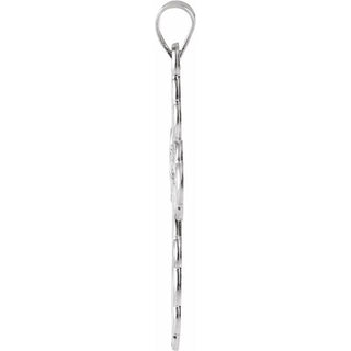 14K White 40x26 mm Orthodox Cross Pendant