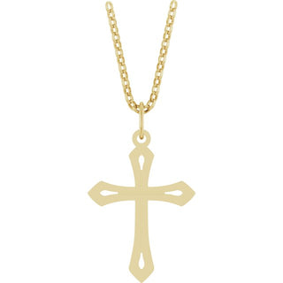 14K Yellow Cross 18" Necklace