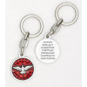 6-Pack - Holy Spirit Red Enameled Key Ring
