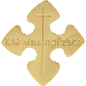 10K Yellow 24x23 MM Missing Peace Lapel Pin