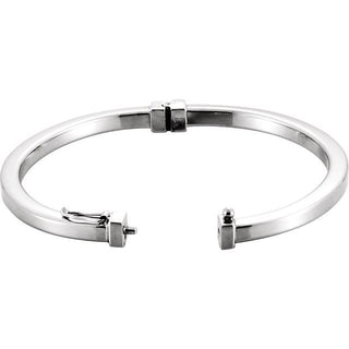 Sterling Silver 4 mm Hinged Bangle 7" Bracelet