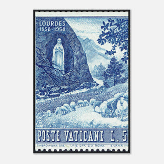 Lourdes Apparition Blue Framed Print - view 8
