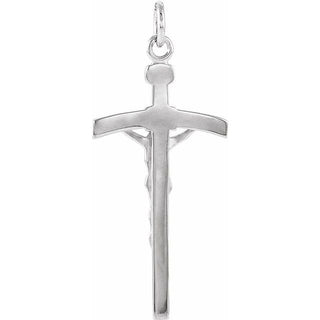 14K White Crucifix Pendant