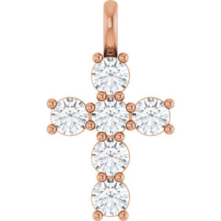 10K Rose 9/10 CTW Lab-Grown Diamond Pendant
