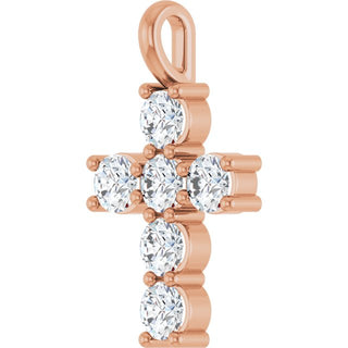14K Rose 9/10 CTW Lab-Grown Diamond Pendant