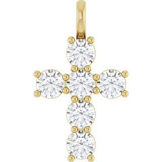 10K Yellow 1 5/8 CTW Natural Diamond Pendant