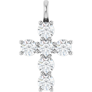 10K White 1 1/2 CTW Lab-Grown Diamond Pendant