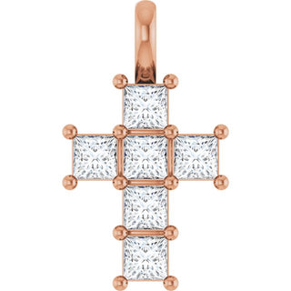 14K Rose 1/2 CTW Natural Diamond Pendant
