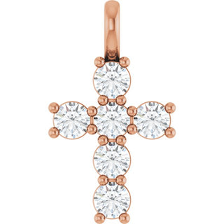 14K Rose 1/2 CTW Natural Diamond Pendant