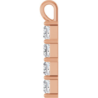 14K Rose 1 1/2 CTW Natural Diamond Pendant