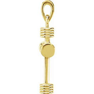 14K Yellow 24.25x15 mm Tubular Cross Pendant