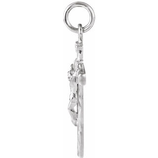 14K White Crucifix Pendant