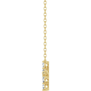 14K Yellow 1/4 CTW Natural Diamond Sideways Cross 18" Necklace