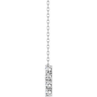 14K White 1/4 CTW Natural Diamond Sideways Cross 18" Necklace