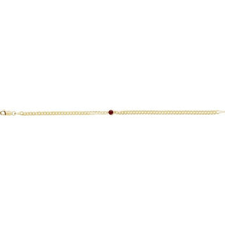 14K Yellow Natural Ruby Link 7" Bracelet
