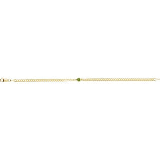 14K Yellow Natural Peridot Link 7" Bracelet