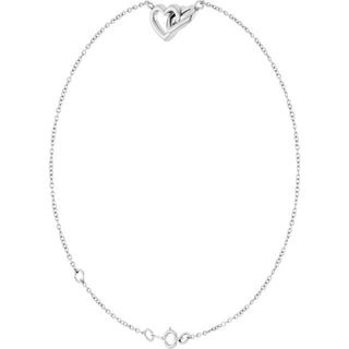 Platinum Interlocking Hearts Link 6 1/2-7 1/2" Bracelet