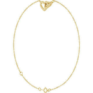 14K Yellow Interlocking Hearts Link 6 1/2-7 1/2" Bracelet