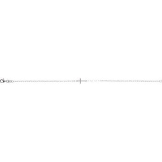 14K White Sideways Cross 7" Bracelet