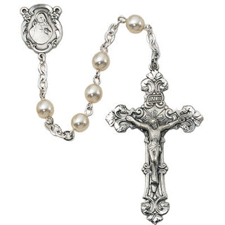 Faux Pearl Glass Rosary