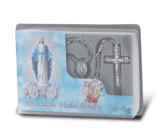 Miraculous Medal Specialty Crystal Rosary Boxed